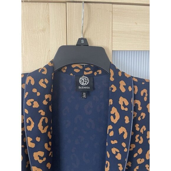 BOBEAU Animal Print Blazer Sz XS Open Front Cardigan Blouse Anthropologie - Picture 2 of 4